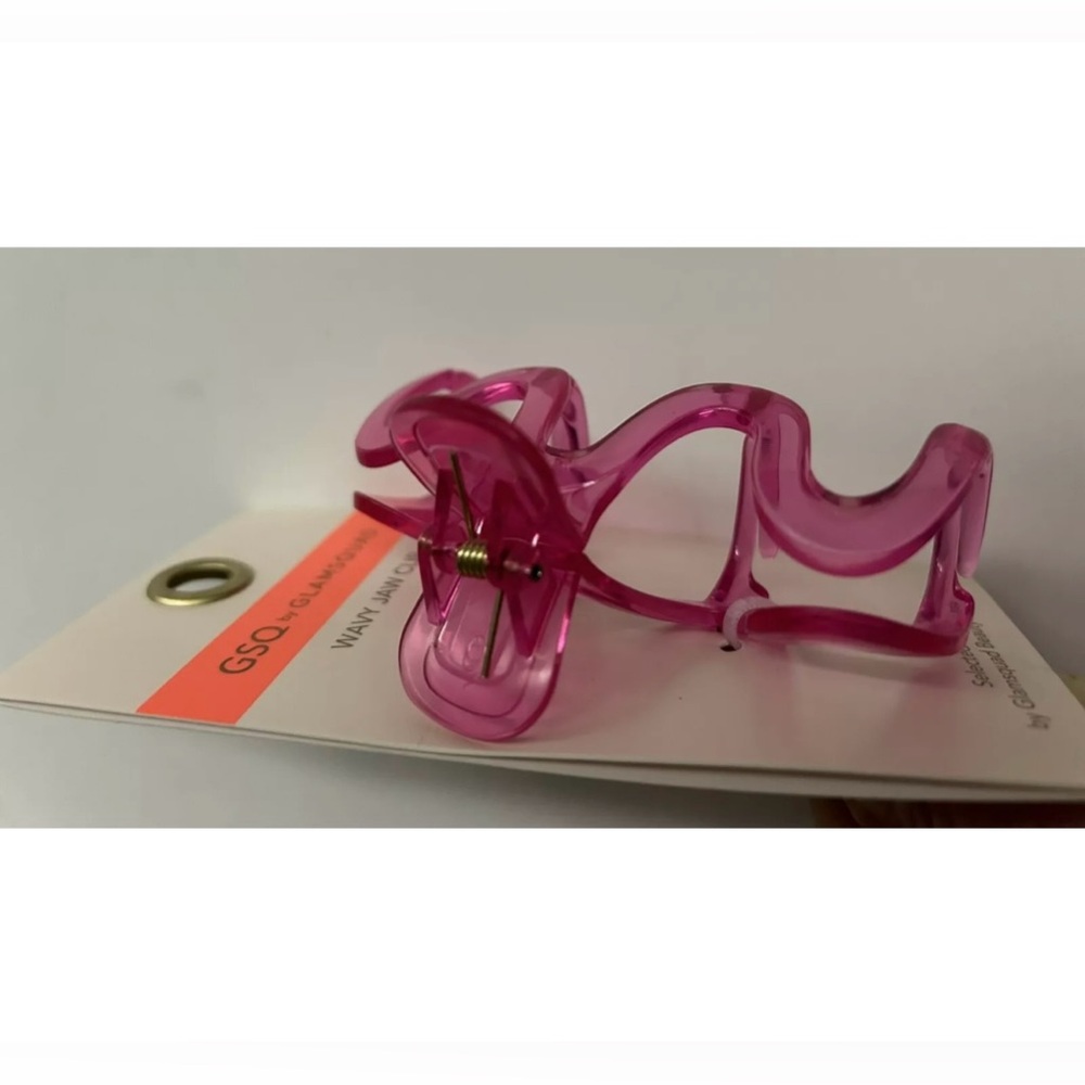 New Pink Wavy Jaw Hair Clip 3 11/16" made in Bangladesh GSQ by Glamsquad - Picture 12 of 14